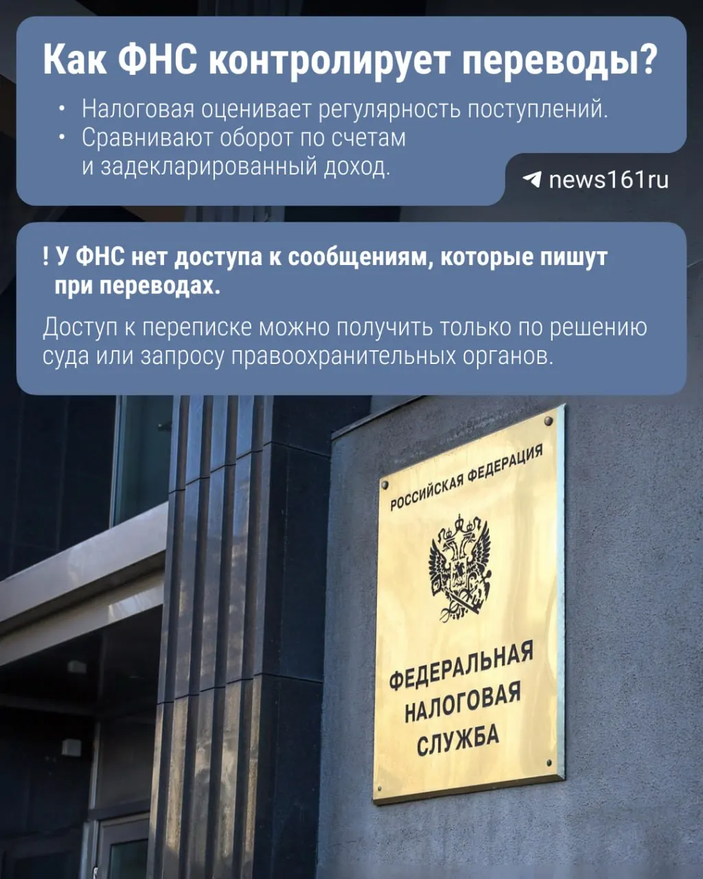 Законопроект предусматривает, что Центробанк будет передавать в ФНС сведения о переводах через Систему быстрых платежей; под внимание попадают операции свыше 2,4 млн ₽ в год.
