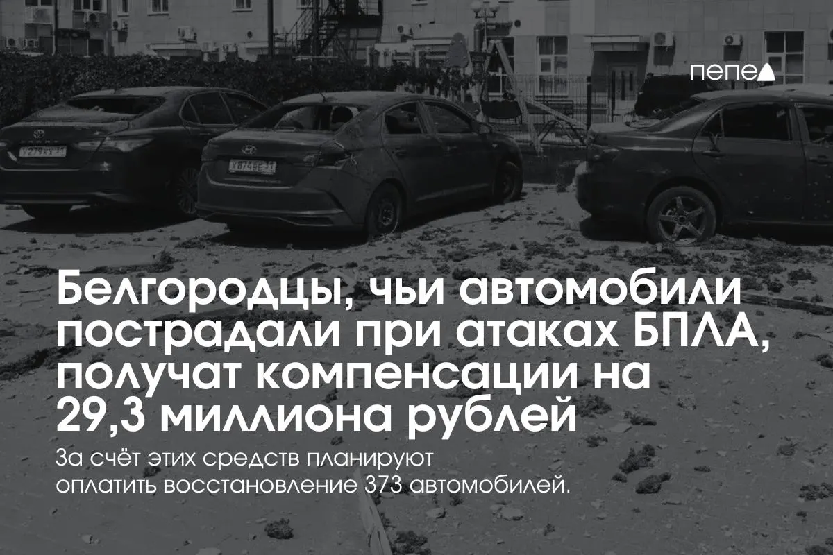 Власти Белгородской области распределят 29,3 млн руб. среди владельцев 373 автомобилей, пострадавших при обстрелах и атаках беспилотников; выплаты уже начали поступать в ряд округов.
